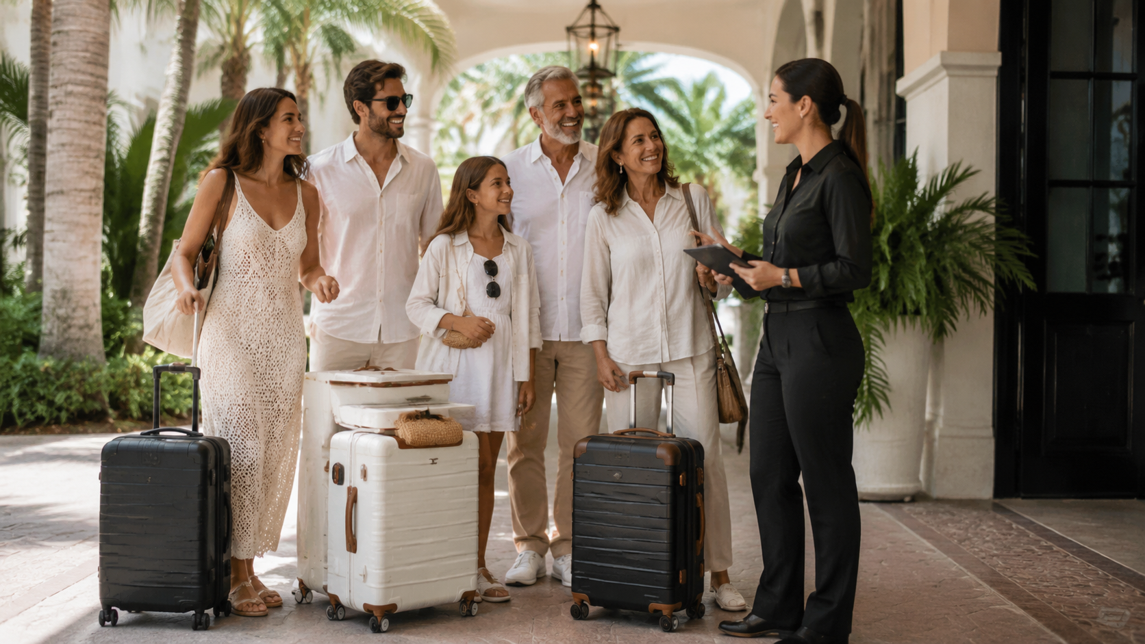 Multi-generational group receiving coordinated travel assistance
